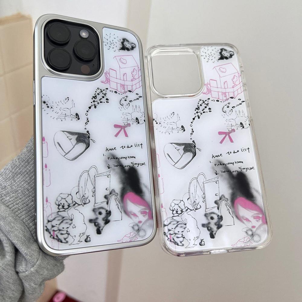 

Graffiti Y2K girl Phone Case for iPhone 17 17e 16e 16 15 14 13 12 11 Air Pro Max X XR XSMAX Plus Luxury Clear Soft Back Cover iPhone 17