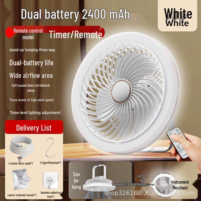 2026 Multi-Functional Remote Controlled Wall/Ceiling Mounted Portable Fan for Dorms and Outdoors