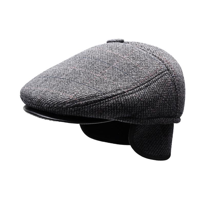 Men's Autumn/Winter Thick Duckbill Cap with Ear Protection - Middle-Aged and Senior Outdoor Cotton Hat