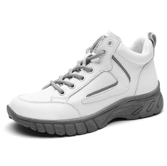 Soft sole sports shoes women's new autumn winter black thick sole plus velvet leather casual sneakers shoes C1332