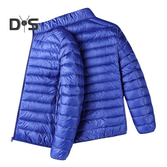 Herren Baumwolljacke Stehkragen Langarm Reißverschluss Knopfleiste Jacke Mantel mit Taschen Einfarbig Gesteppt Lässige Daunenjacke