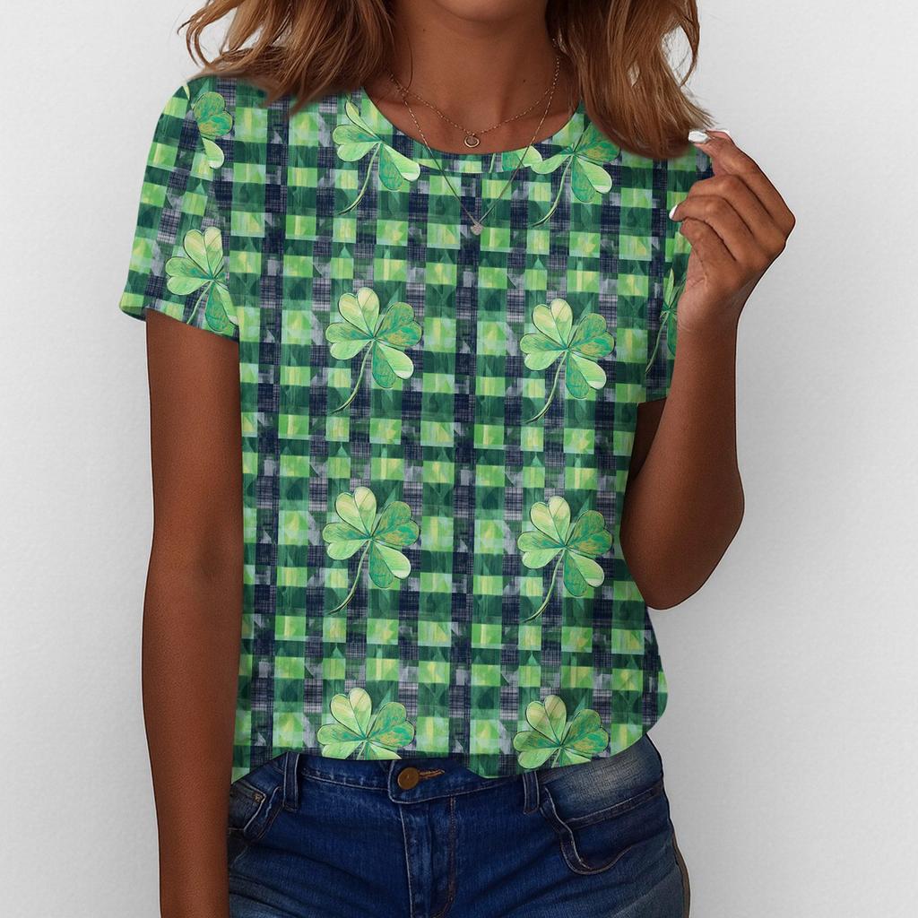 Women's T Shirt Tee Print Short Sleeve Daily Weekend Fashion Basic Regular Top  St. Patrick's Day