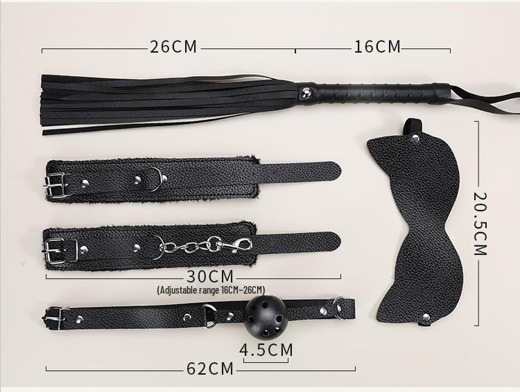 Love Space 8-Piece Bondage & Flirting Set: Plush Leather Toys for Couples