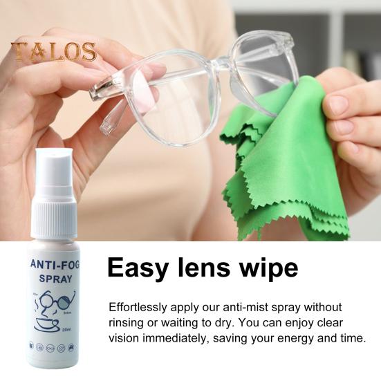 20ML Briller Antidugg Spray Multifunksjonell Brilleglass Motorsykkelvisir Snorkel Ansiktsbeskyttelse Ski Svømmebriller Rengjøring Antiduggmiddel