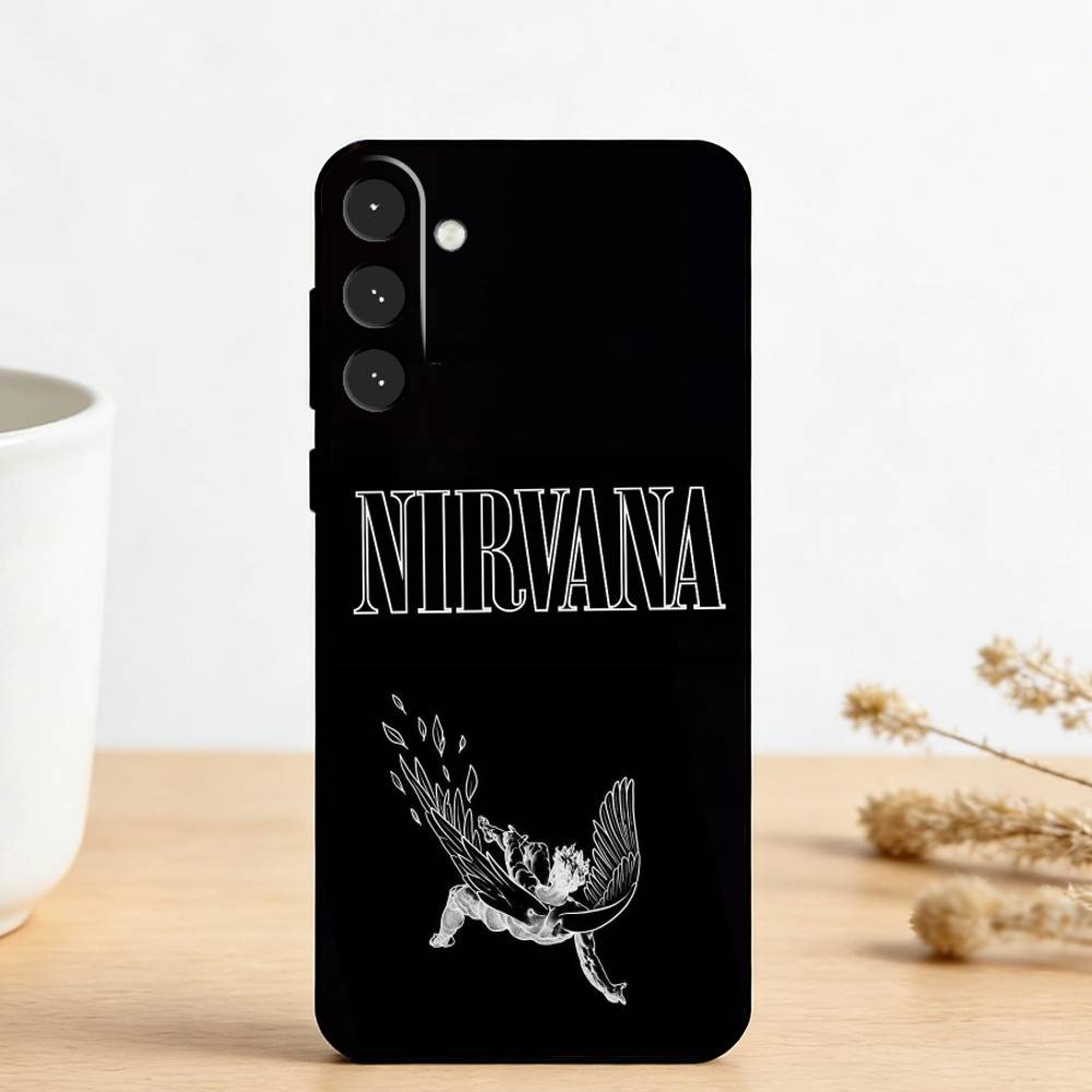 N-Nirvana Rock Band Lamentably     Phone Case For Samsung Galaxy A73,A72,A71,A70,A53,A52,A51,Others Soft Black Cover