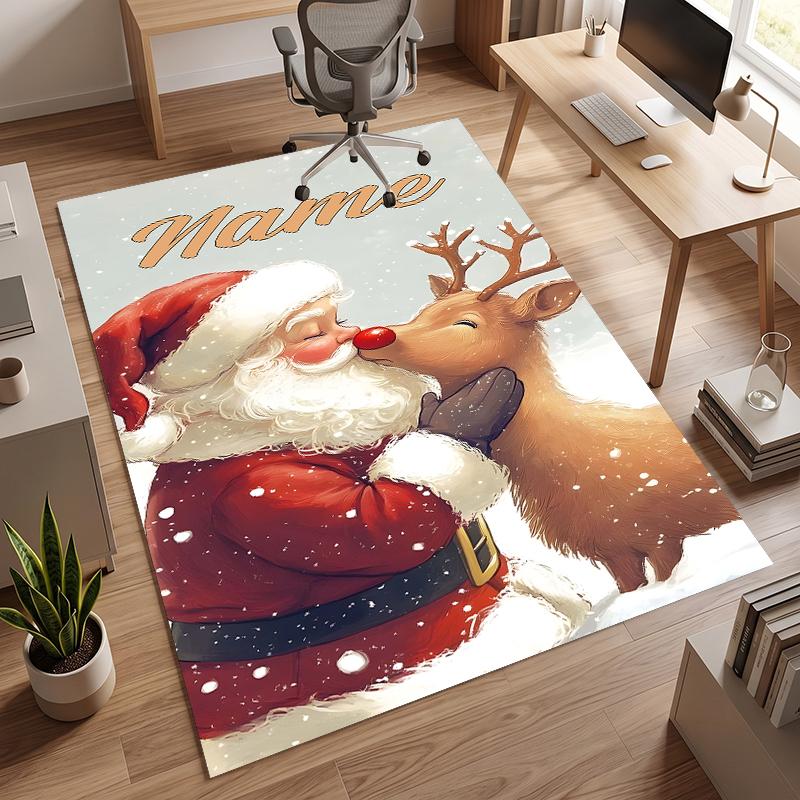 Jolly Santa Claus (5) Personalized name Office Carpet Stylish Decor for Living Room Bedroom Kitchen