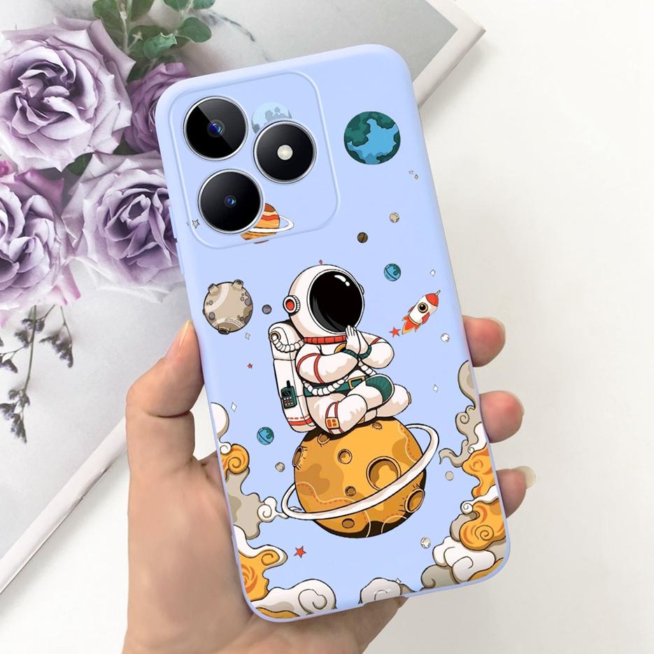 For Realme C51 Case RMX3830 Cute Astronauts Cartoon Cover Soft Silicone Phone Case For Realme C53 C 51 RealmeC51 RealmeC53 Shell
