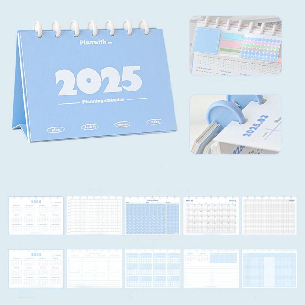 Standing Flip Learning Plan Desk Calendar Spiral Agenda Organizer 2025 Desk Calendar  Gifts