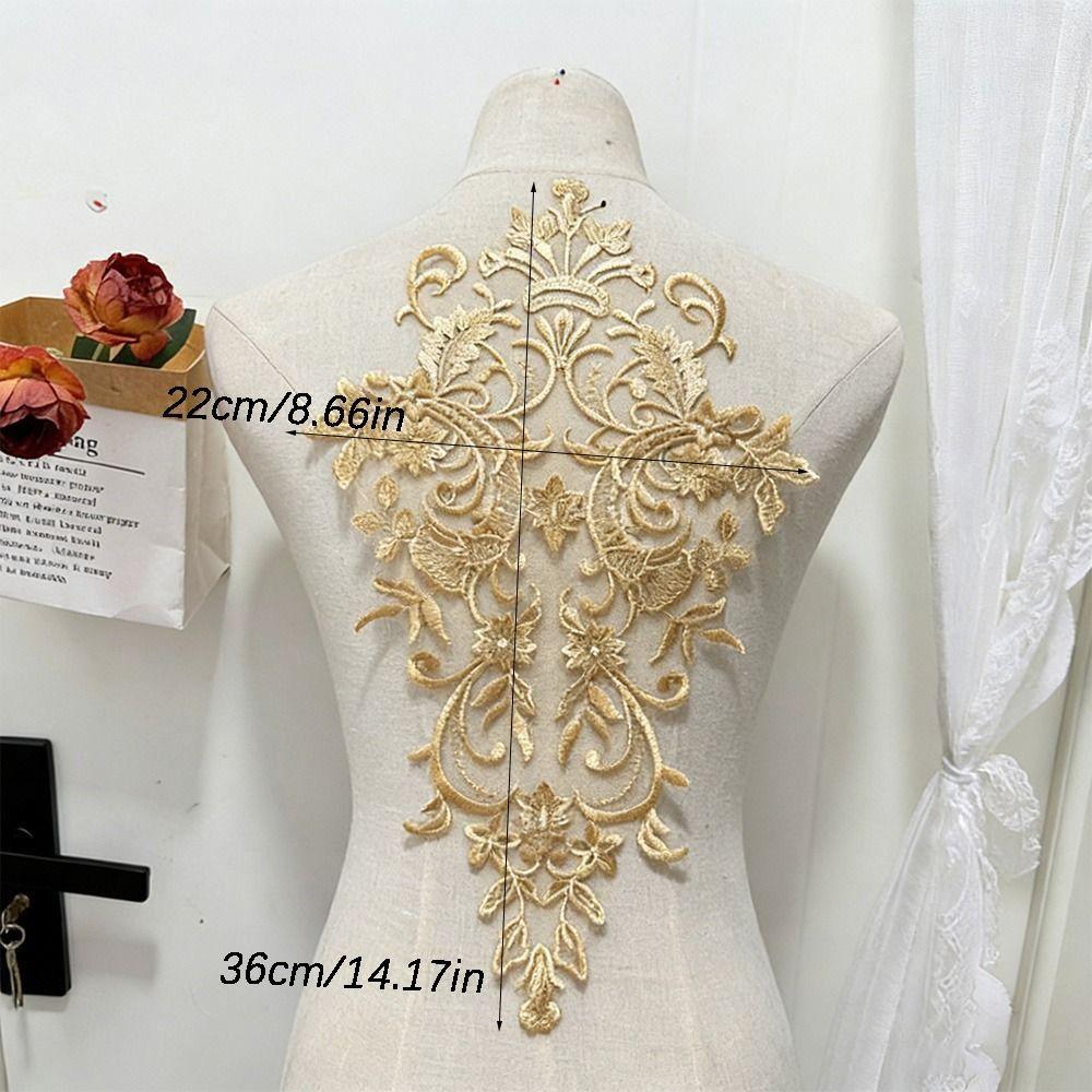 Handmade Flower Embroidery Applique Gorgeous Trim Clothing Accessories Fabric Applique Embroidery Flowers Patches Evening Dress