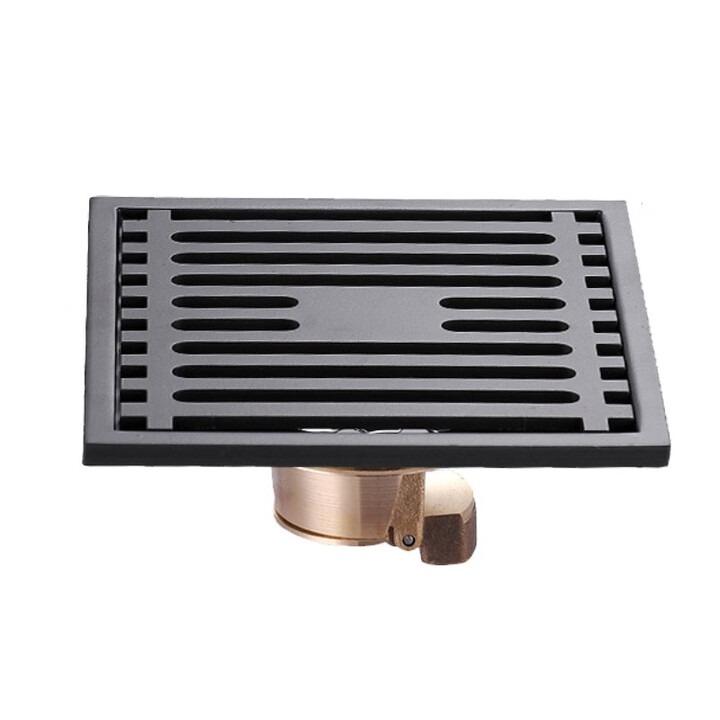 10x10cm Messing Geruchsdicht Quadratischer Bodenablauf Badezimmer Toilette Großer Durchfluss Bodenablauf Badezimmer Hardware Zubehör für Zuhause
