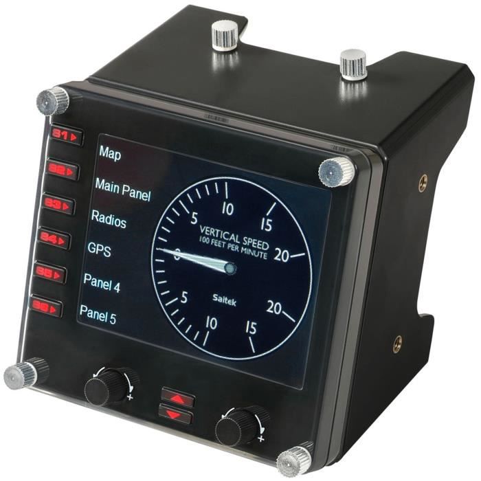 Panneau d'instruments de vol - Filaire - Saitek by Logitech G - Pro Flight instrument panel - Compatible PC - Noir