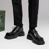 New Square Head Derby Shoes Men's Business Casual Retro Original Niche Design Thick Sole Heightening Ins Small Leather Shoes