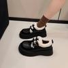 Women's fur one thick bottom heightening winter lightweight padded warm snow boots non-slip wear casual sports cotton boots waterproof leather shoes