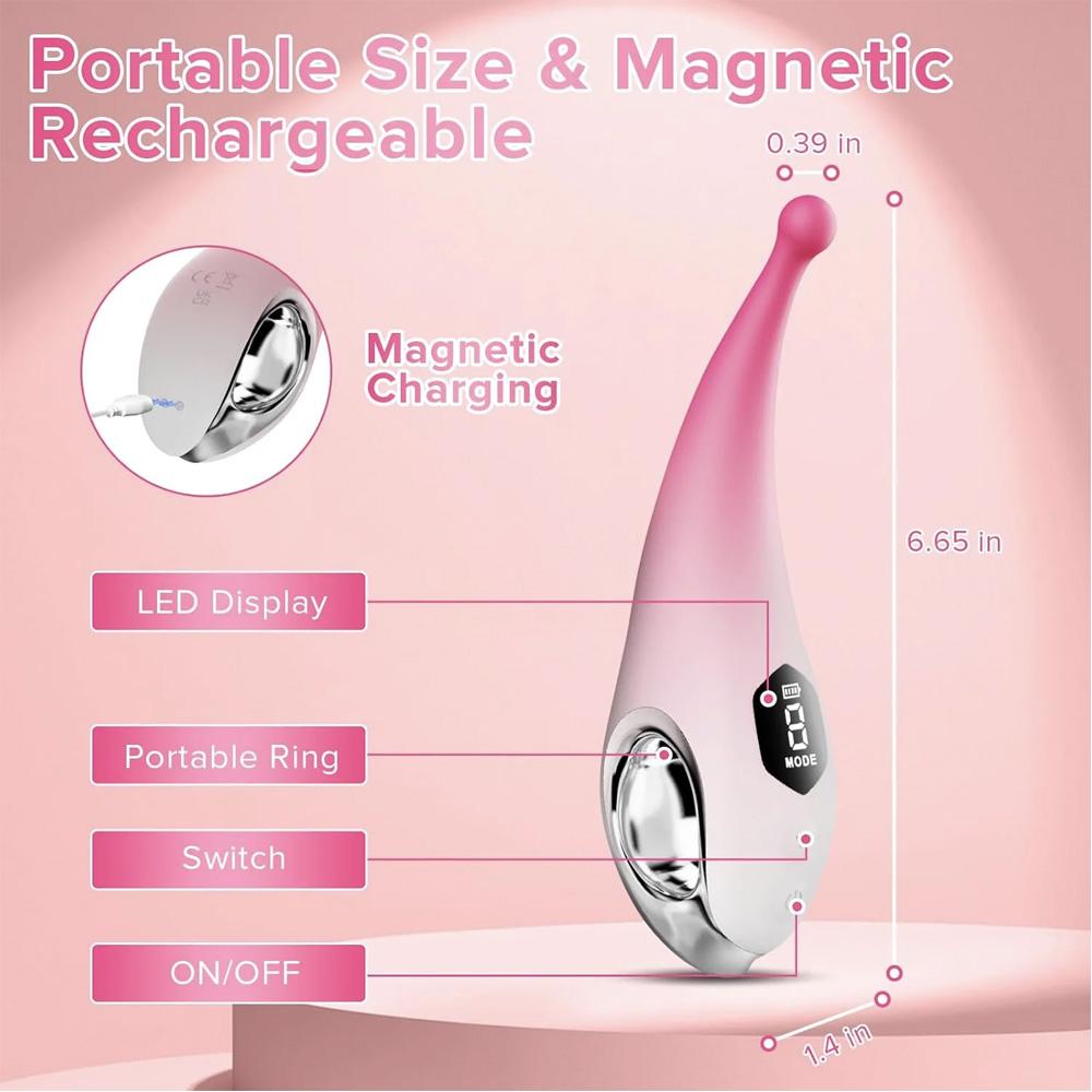 Vibrator cu afișaj 10 moduri Vibrator clitoridian puternic de înaltă frecvență, vibrator punct G Precizie Mini mamelon Sex Machine Toy