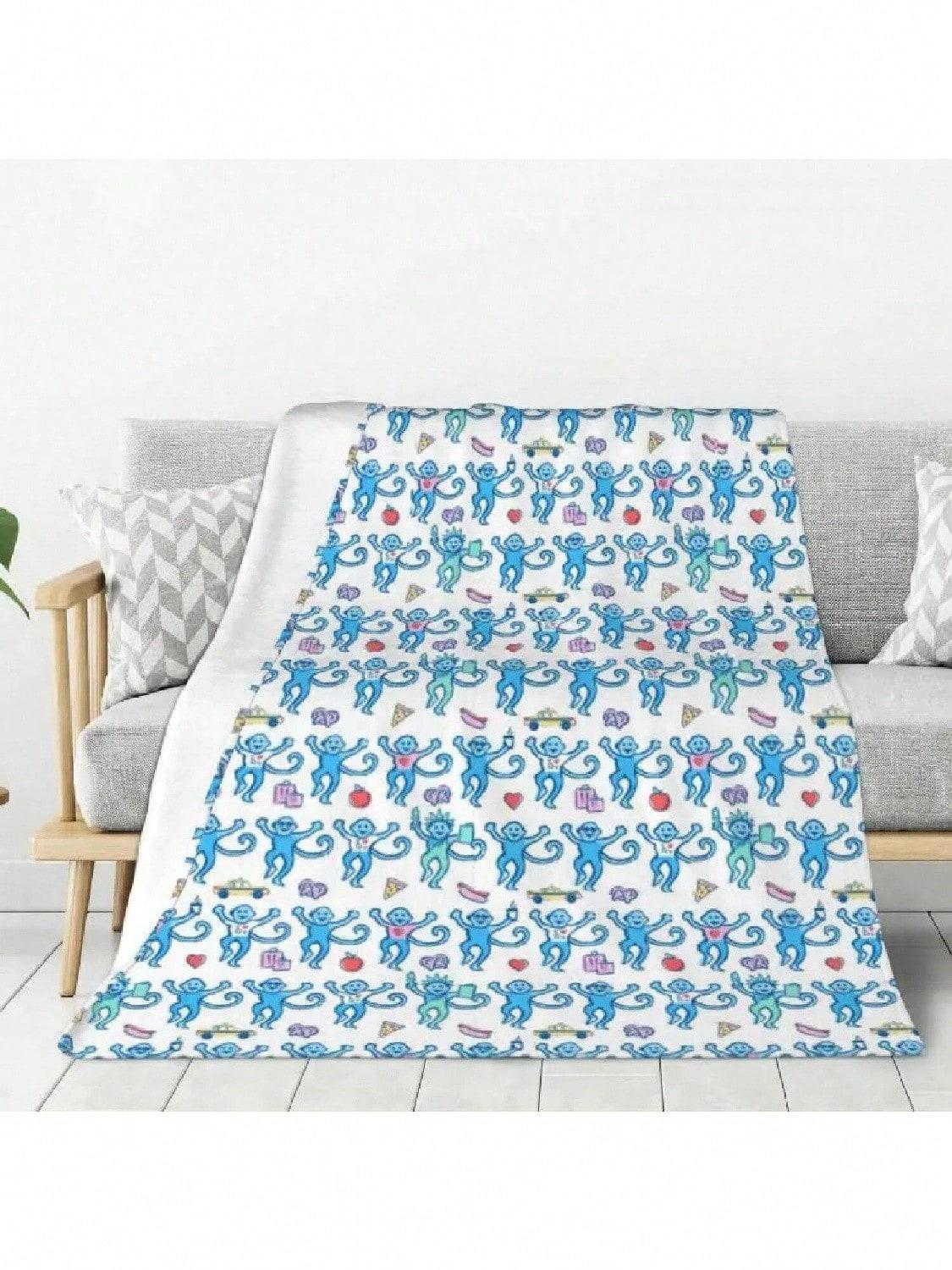 

Custom Ultra-Soft Fleece Preppy Roller Monkeys Rabbit Throw Blanket Warm Flannel Blankets For Bedding Home Couch Quilt 75X95CM серый