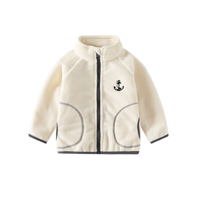 Stand Collar Polar Fleece Jacket Boy's Long Sleeves Clothes Spring and Autumn Clothing Children's Clothing Boy's Baby Tops Children's Zip-up Shirt