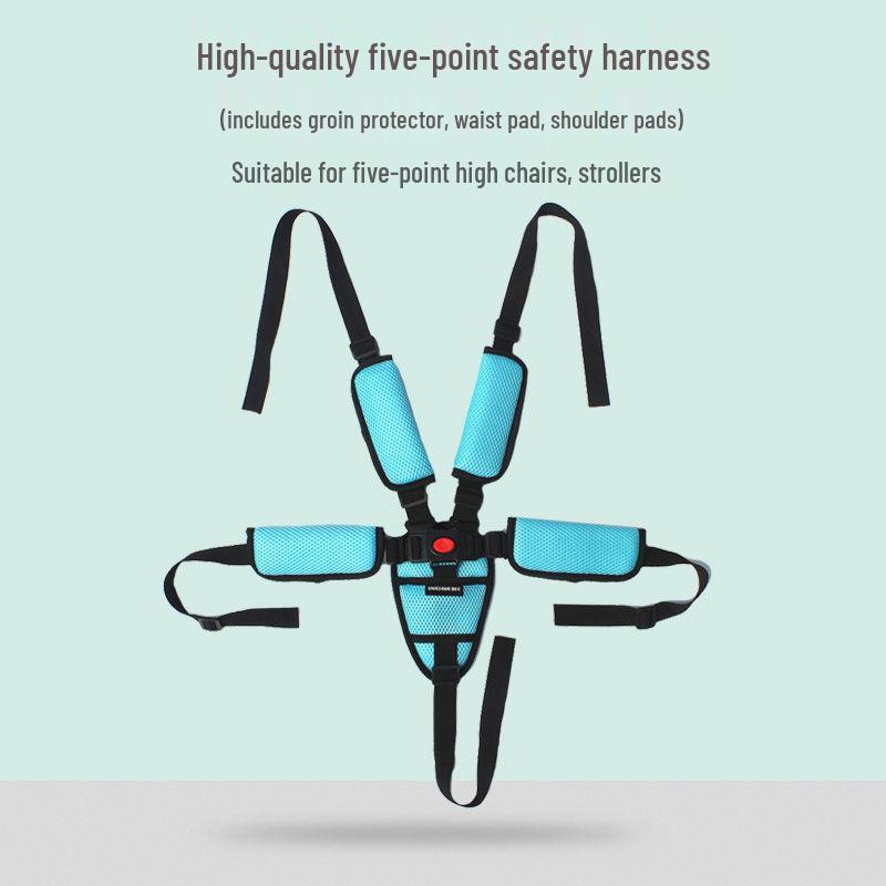 Uniwersalne pięciopunktowe pasy bezpieczeństwa do krzesełek dziecięcych i wózków spacerowych