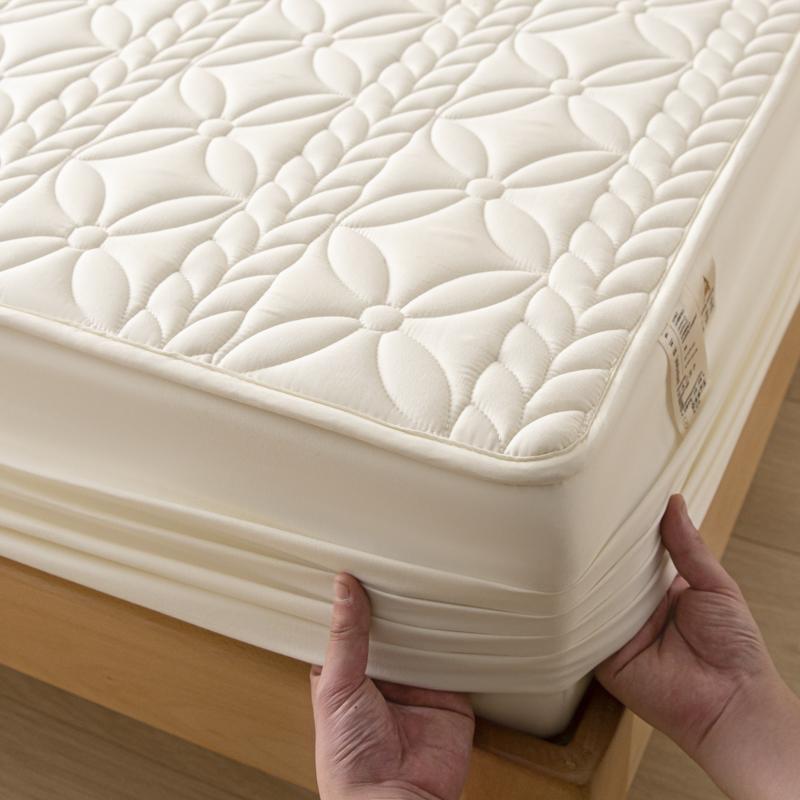 

Водонепроницаемая простыня с эластичным утолщенным стеганым наматрасником, сплошной цвет, защита для матраса для кровати королевского размера(Нет наволочки) 200x220x30cm