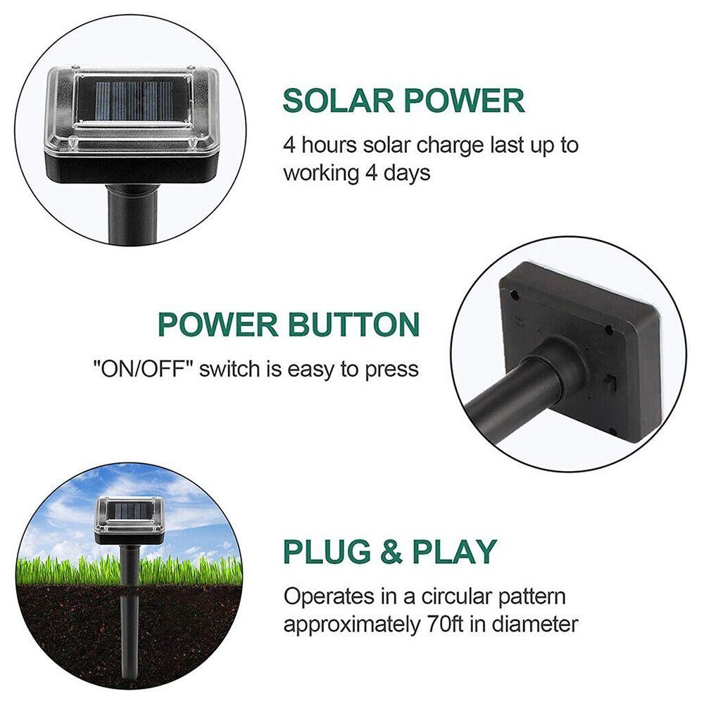 Snake Farm Mole Rat Repellent Solar Ultrasonic Repeller Solar Power Repellent Repeller Pest Rodent