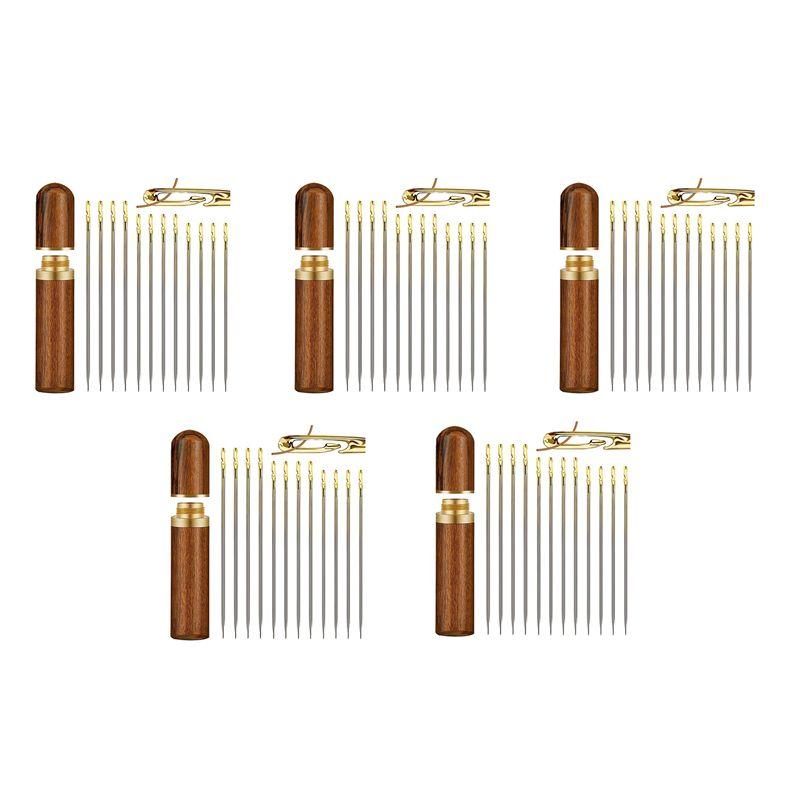 

A60Z5 Set Self-Threading Needles,Sewing Needles For Hand Sewing,For The Elderly,Easy Side Threading Stitching Pins Amay золотой