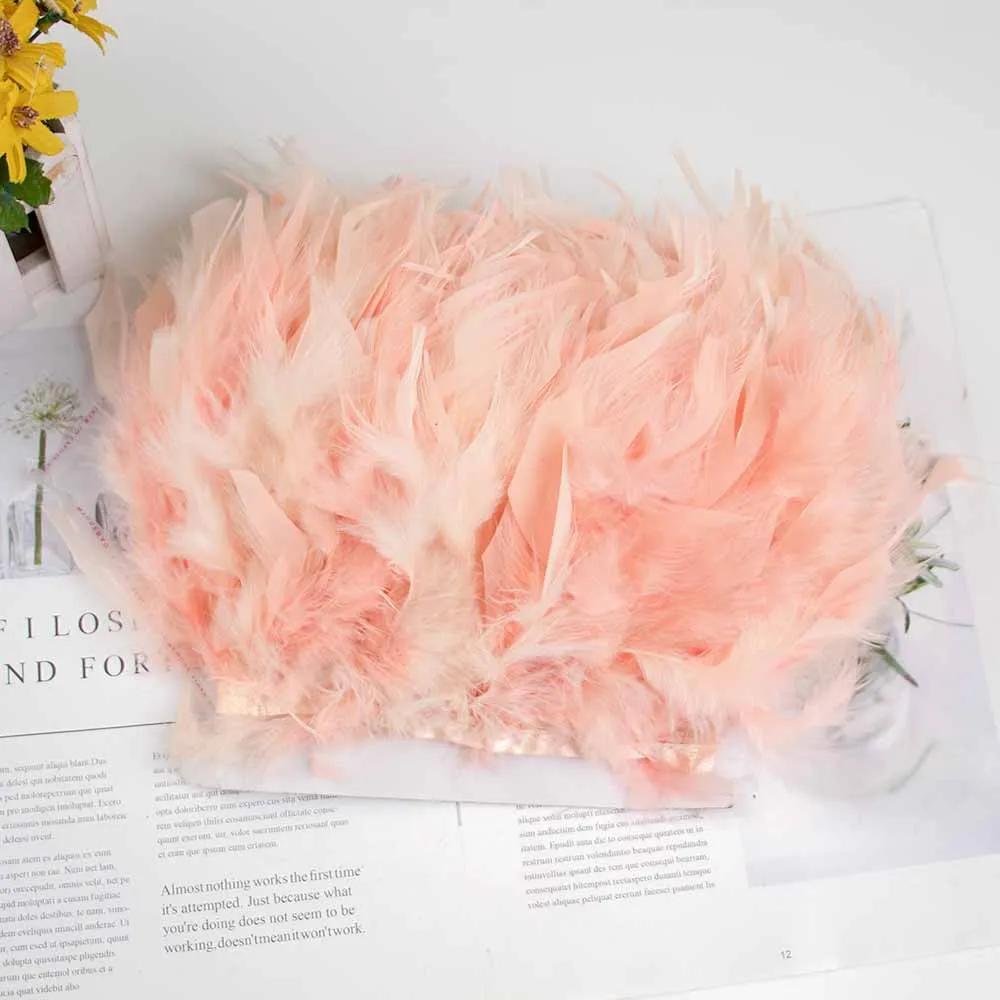 Feather White Turkey Feathers Trim 10-15cm/4-6inch Natural Feather Ribbon for Sewing Clothing Fringe Plumes Wedding Decoration