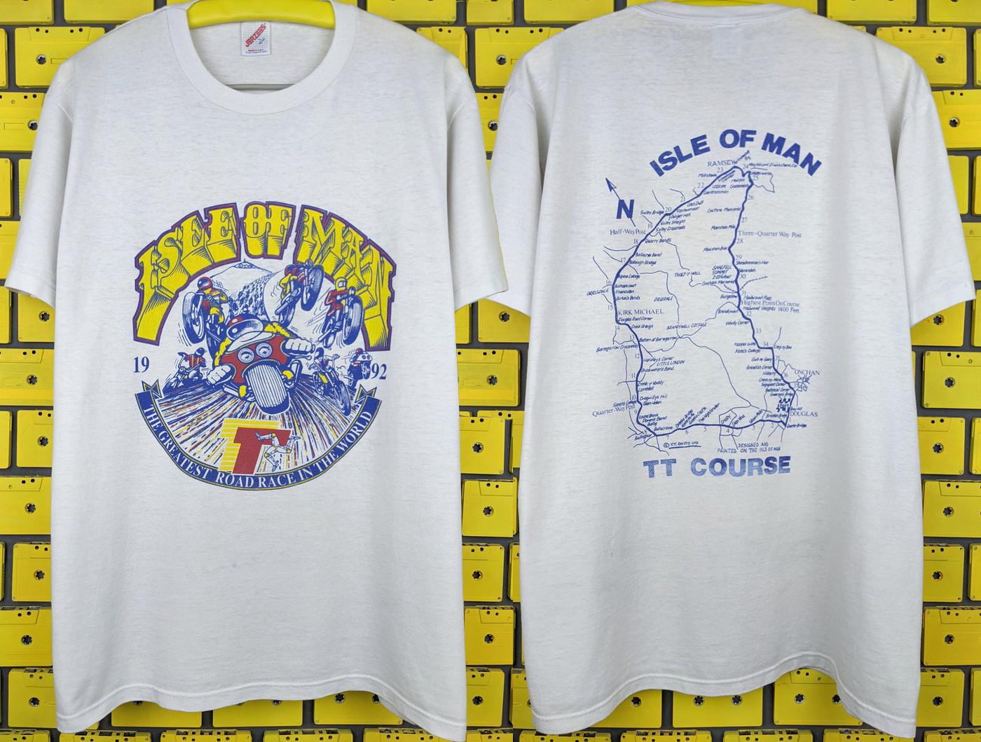 Vintage 1992 Isle of Man TT Moto Races T-Shirt Motorsport Event Merch Tee XXL