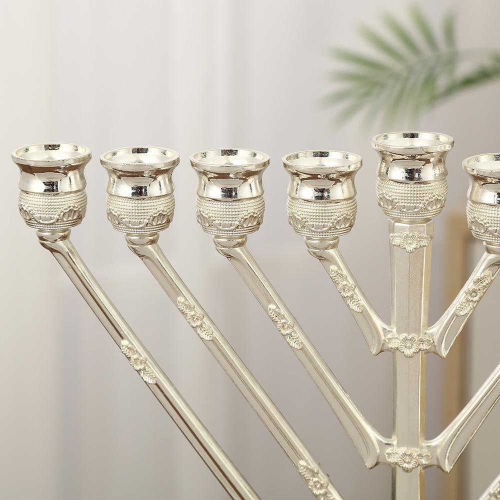9 Branch Candle Holder 9 Head Candlestick Stand for for Hanukkah Menorah Candelabrum Christmas Party Wedding Celebration Decor