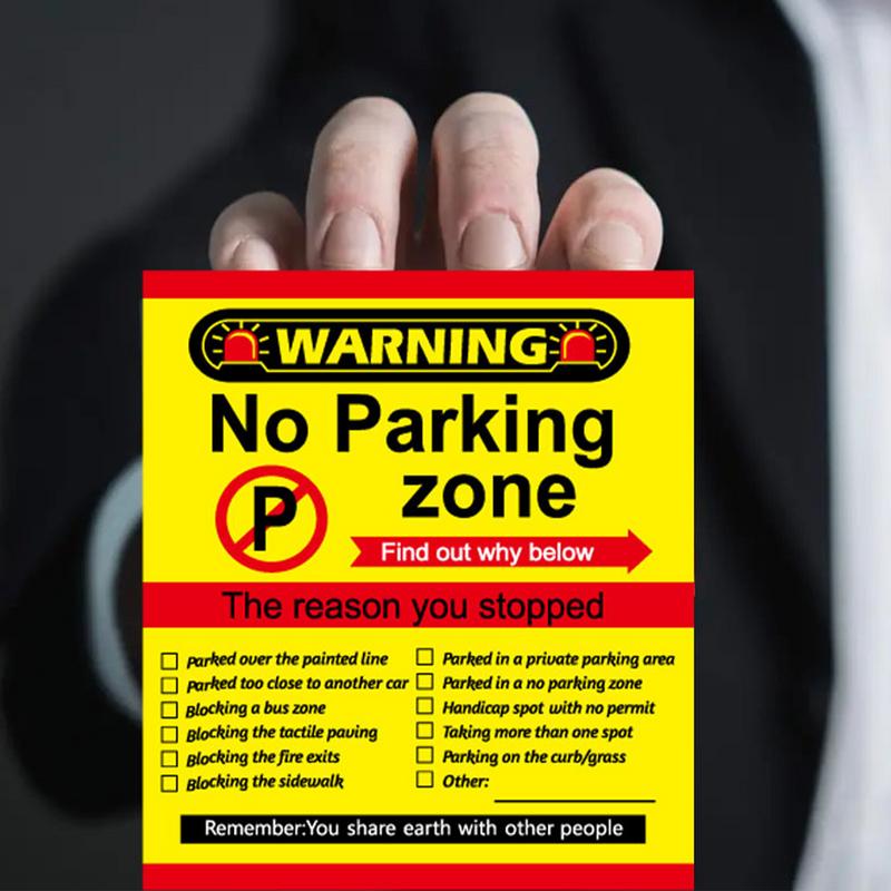 50 Pieces No Parking Zone Cards Bad Parking Cards Warning Safety Stickers Multiple Reason Violation Adult Sock Stuffer
