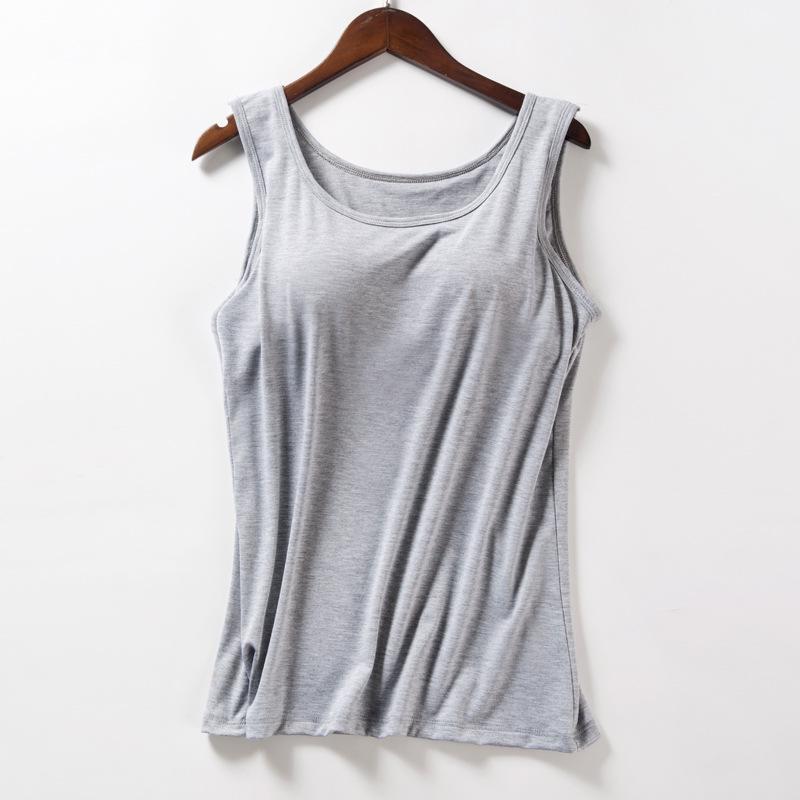Modal met borstkussentje, bandjes, verbeterde cups all-in-one grote maat yoga ondershirt, damesvest.