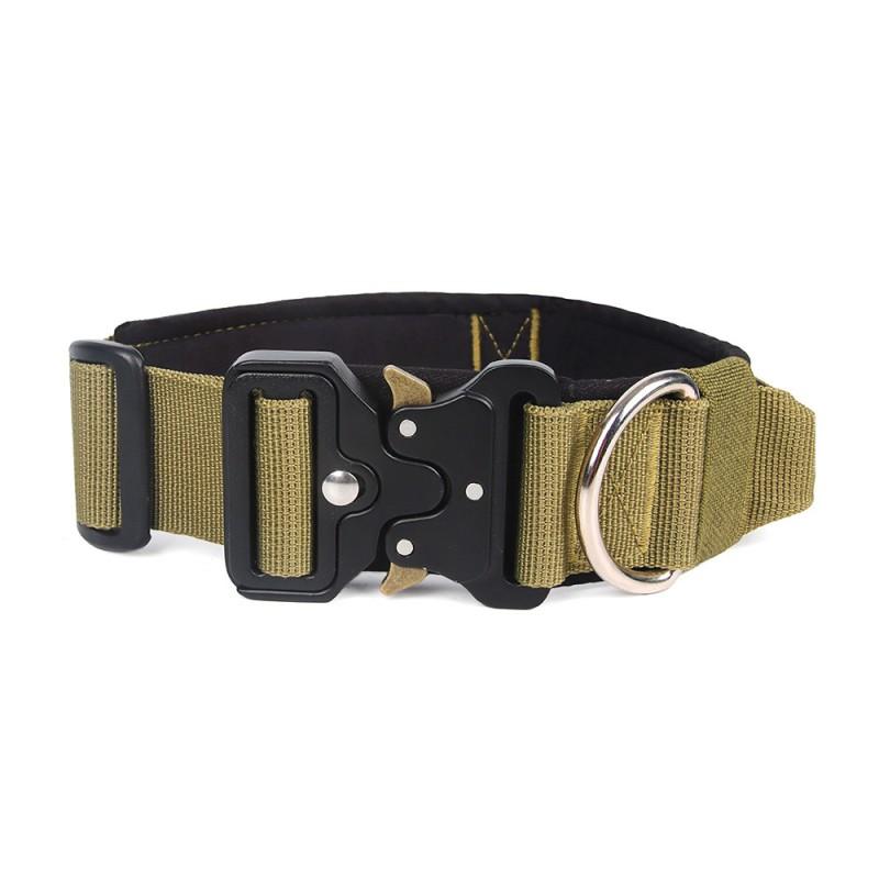 Heavy Duty Dog Collar Medium To Large Breeds Anti-Pull Tactical Nylon With Adjustable Buckle Multiple Colors Sizes