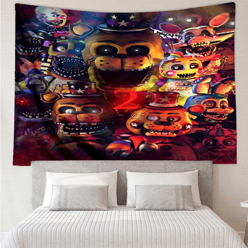 Fnaf Horror Circus Tapestry, Unique Design Tapestry, Wall Decor for Bedroom,Livingroom, Playroom,Heartwarming Fan Holiday Gifts