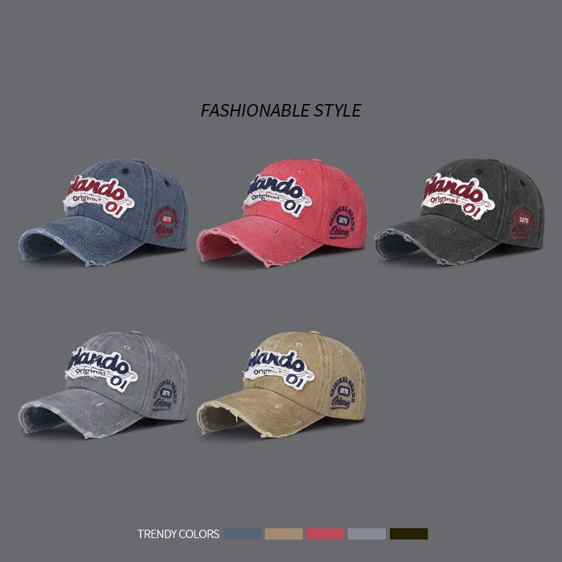 New Retro Letter Embroidery Women Men Washable Cotton Baseball Cap Snapback Sunhat Outdoor Sports Hip Hop Baseball Hat Casquette
