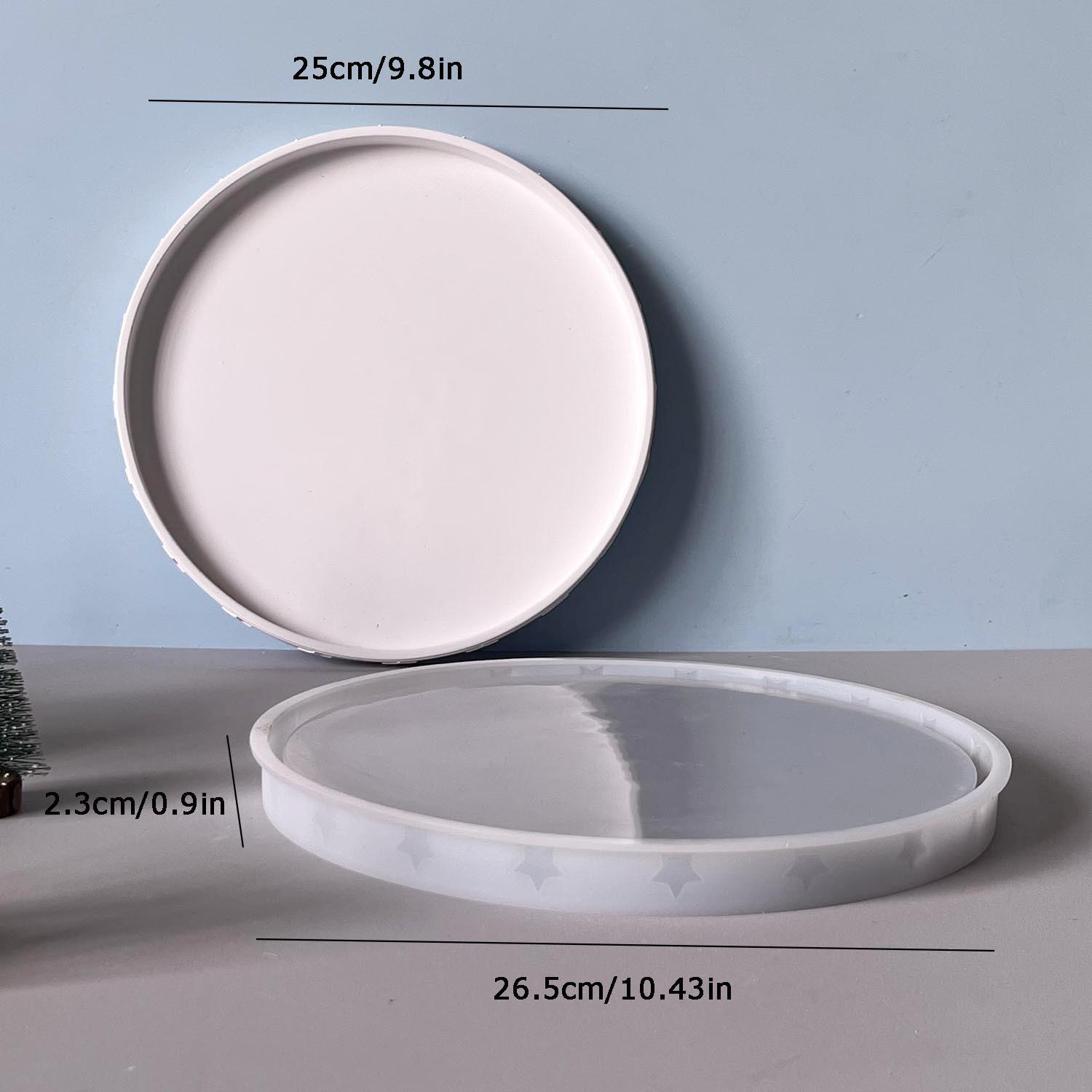 

Christmas Tray Plaster Mould Decorative Silicone Craft Mould Round Tray Mold White Pentagram Silicone Mould For Crafting Diy білий