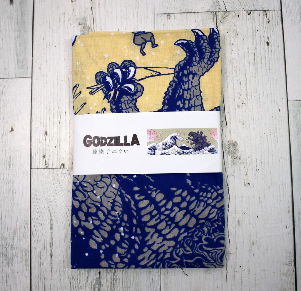 Fourcart Godzilla potisk Tenugui s designem Fudži a třešňových květů Mt.