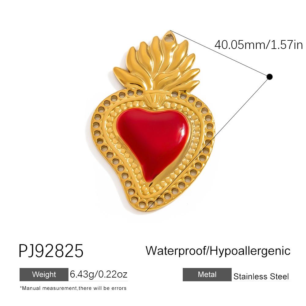 SUMMLY Trendy Wings Flame Heart Valentine's Day Pendant 18K Gold Plated Stainless Steel Romantic Charms Fashion Jewelry