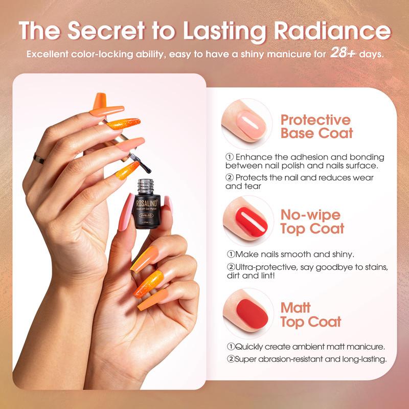 ROSALIND 23pcs Gel Nail Polish Set -Temperature Change Color Base Top Coat Soak Off Hybrid Semi Permanent Gel Varnishes Nail Art