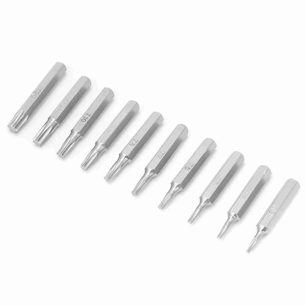 10PCS 4mm Shank Star Screwdriver Bits Set Repair Tools T3 T4 T5 T6 T7 T8 T9 T10 T15 T20