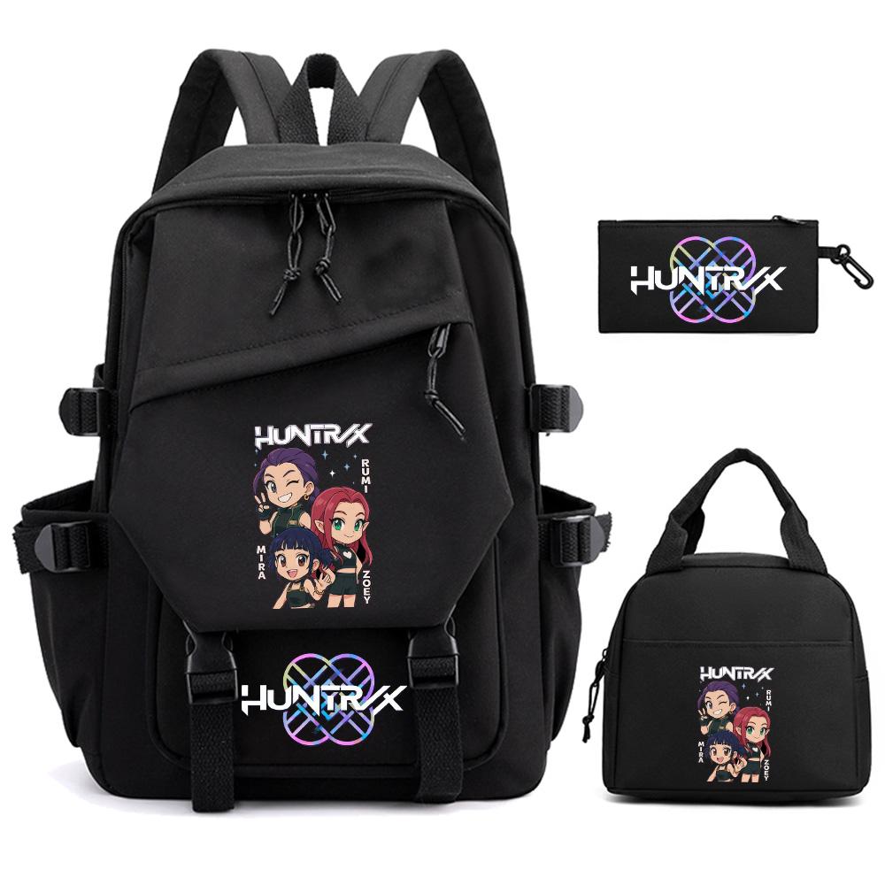 3Pcs/set Cartoon Kpop Demon Hunters Printed Backpack for Teenger Children Student Large Capacity Schoolbag Girl Gift Women Travel Bag Mochila