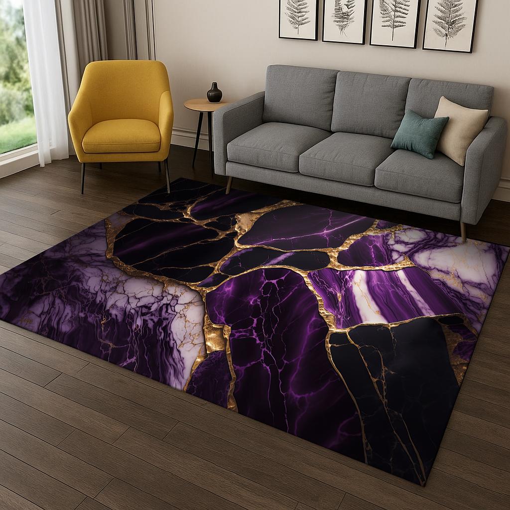 Τρισδιάστατο Χαλί με Μοτίβο Υφής Μαρμάρου για Σπίτι Υπνοδωμάτιο Σαλόνι Καναπέ Πατάκι Πόρτας Διακόσμηση Κουζίνας, Παιδικό Παιχνίδι Αντιολισθητικό Πατάκι Δαπέδου Δώρο