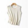 Silk and Paper Yarn Sleeveless Crew Neck Pullover Knitted Vest Women's Summer Light and Comfortable Bottoming Shirt
