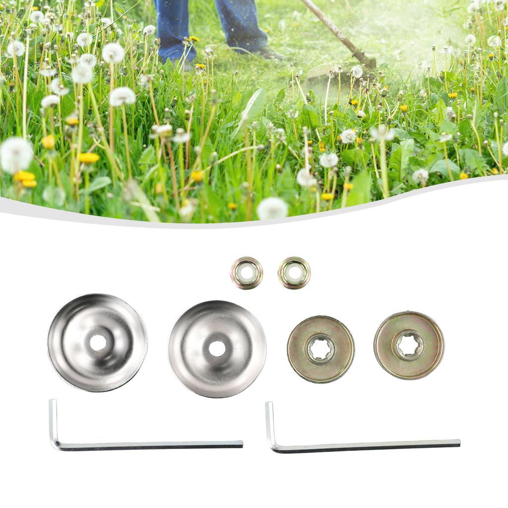 Diverse Compatibility Essential 8 Piece Toolset Including Thrust Plates Rider Plates and Nuts for Your Brush Cutter