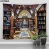 Library Tapestry Hanging Wall Classic Bookshelf Aesthetic Study Room Bedroom Room Home Decor Polyester Fabric Wall Tapestry