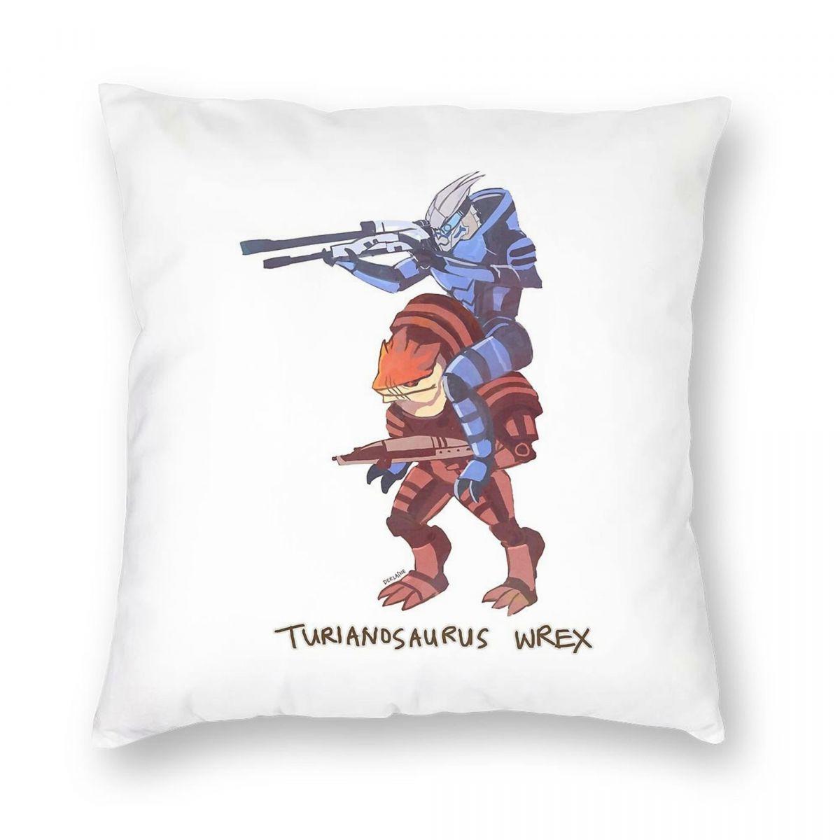 

Mass Effect Турианозавр Рекс Квадратная наволочка Полиэстер Лен Бархат Узор Молния Декор Комнатная Наволочка для подушки 12x12Inch