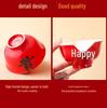 Red Double Happiness Ceramic Tableware Set: Wedding Bowl, Spoon, and Chopsticks Gift