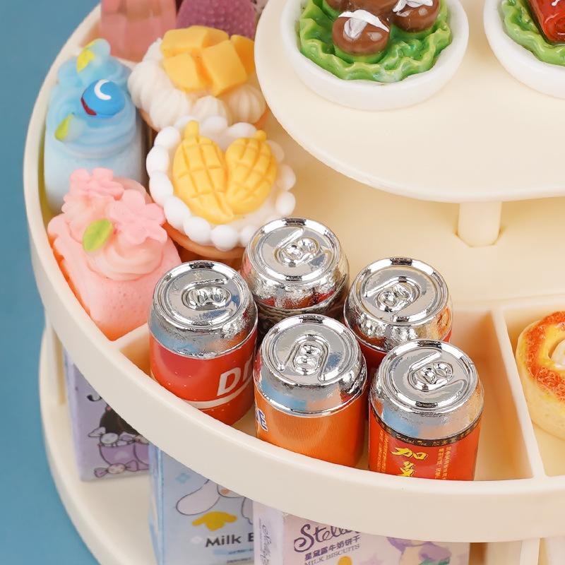 Miniature Mini Supermarket Small Food Play Beverage Fruit Product Display Rack Children'S Simulation Play House Toy Dessert Rack