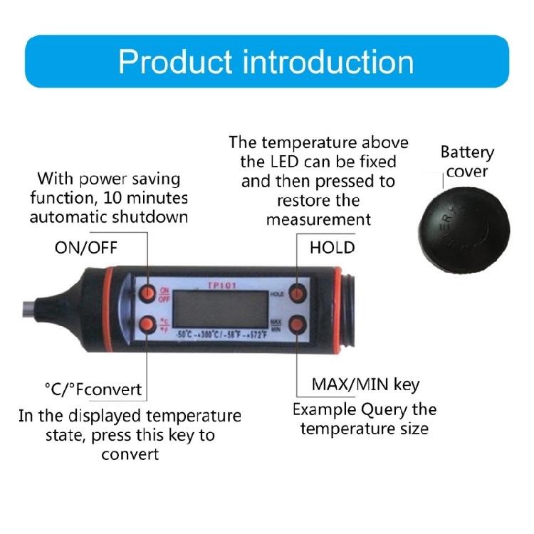 Electronic Thermometers Probe Baking Temperature Gauge Gastronomic Enthusiasts for Baking Workshops