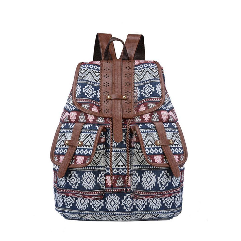 

Свободное время Этнический стиль Рисунок Школьные сумки Холст Большая вместимость Рюкзаки Дорожный рюкзак Студент