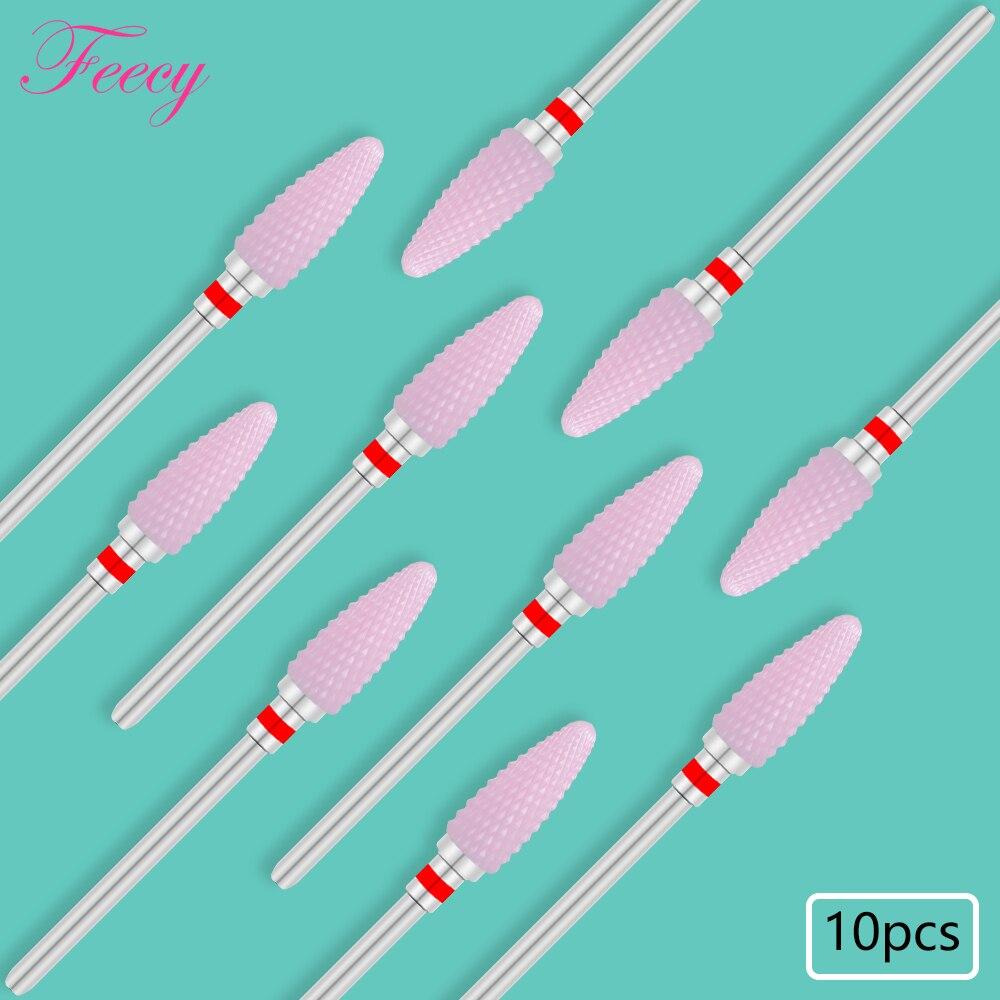 10PCS Milling Cutter For Manicure Set Ceramic Nail Drill Bits Cutters for Removing Gel Varnish Manicure Machine Accessories Mill