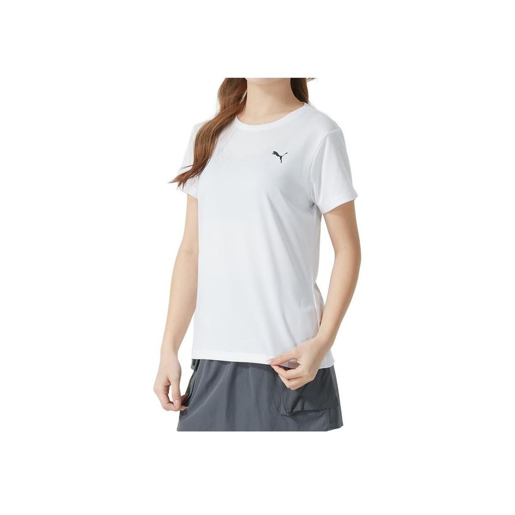 Puma Sports Lifestyle Series Round Neck Casual Breathable Short Sleeve T-Shirt Women T-Shirts White 528393-02