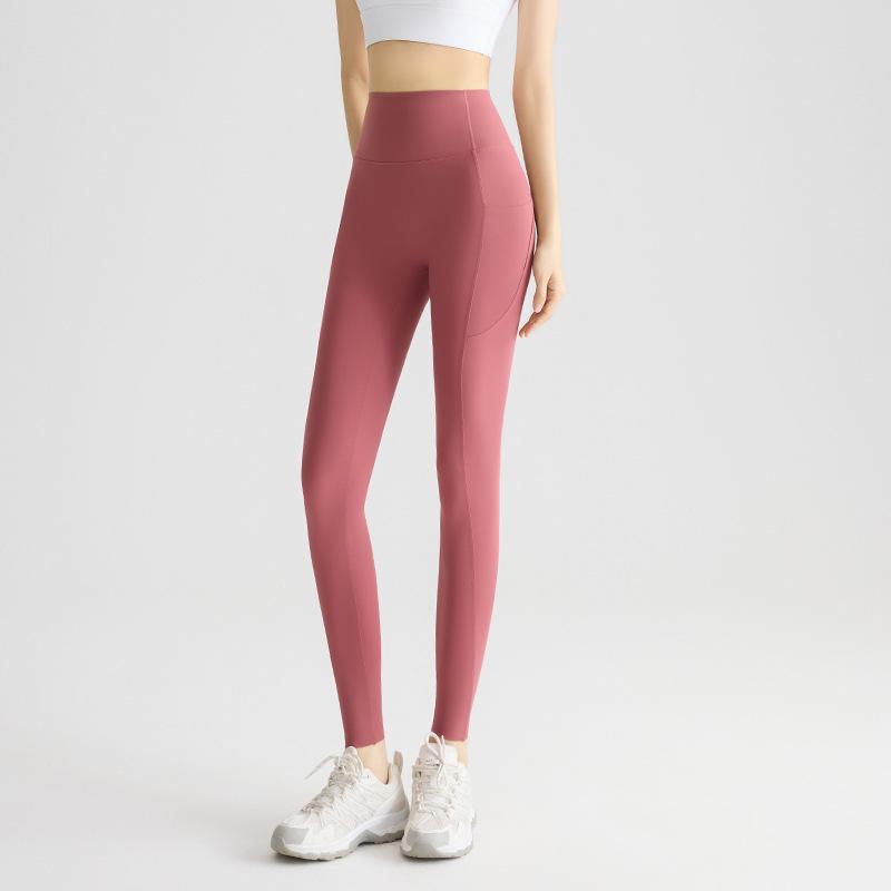 Women's Cloud Feeling Ice Silk Pocket Yoga Pants - Summer Slimming, Hip-Lifting, Sporty Outdoor Wear